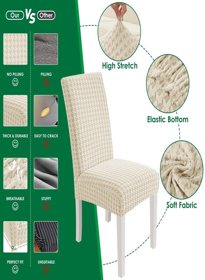 MAXIJIN Dining Chair Covers Set of 2, Stretch Kitchen Chair Covers for Dining Chairs, Removable Washable Parson Seat Slipcover for Home, Restaurant, Hotel, Banquet (Beige) - Image 5